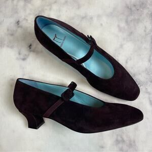 Thierry Rabotin Brown Suede Low Heel Mary Janes